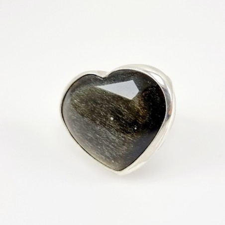 Anillo De Obsidiana Dorada