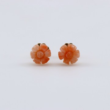 Aros de coral en oro 18 k