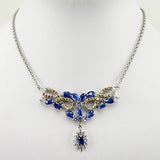 Gargantilla de Cianita, tanzanita,topacio blanco y zafiro