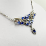 Gargantilla de Cianita, tanzanita,topacio blanco y zafiro