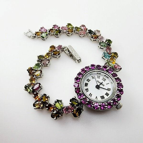 Reloj de Turmalinas y Granate rodolito