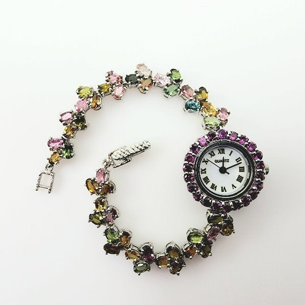 Reloj de Turmalinas y Granate rodolito