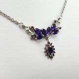 Gargantilla de Amatista, granate rodolita y peridoto