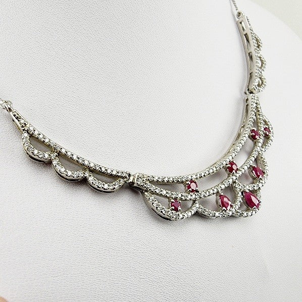 Gargantilla de Rubí y Zirconia Cúbica