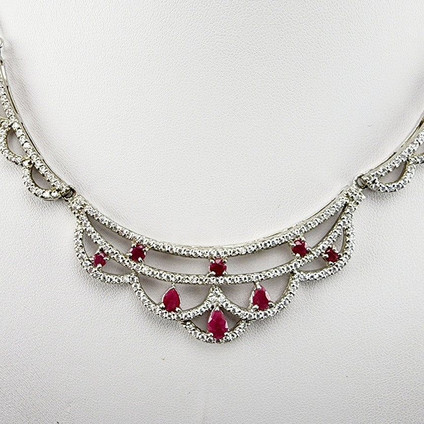 Gargantilla de Rubí y Zirconia Cúbica