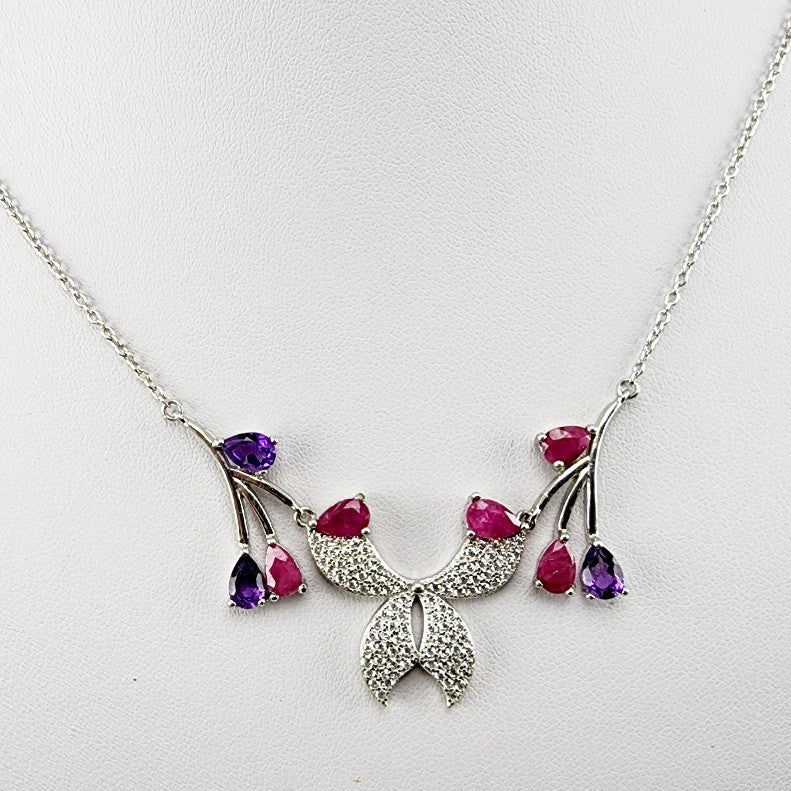 Gargantilla de Rubí rosa y Amatista