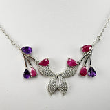 Gargantilla de Rubí rosa y Amatista