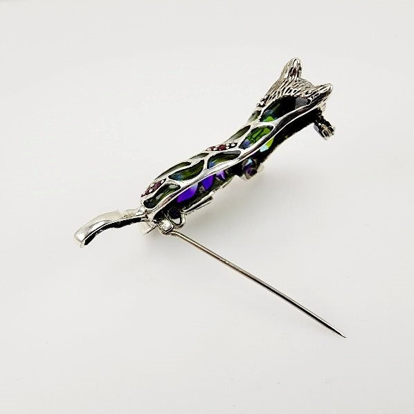 Prendedor de rubi y esmalte