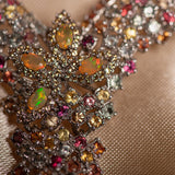 Gargantilla de ópalo welo y zafiros