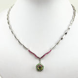 Gargantilla de Peridoto, Tsavorite y Rubí