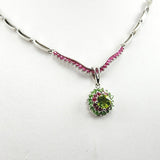 Gargantilla de Peridoto, Tsavorite y Rubí