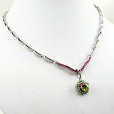 Gargantilla de Peridoto, Tsavorite y Rubí