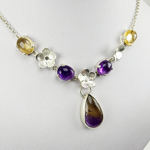 Gargantilla de Ametrino, Amatista y Citrino