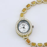 Reloj de Ópalo Welo y Cubic zirconia con baño en oro 18k