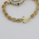 Reloj de Ópalo Welo y Cubic zirconia con baño en oro 18k