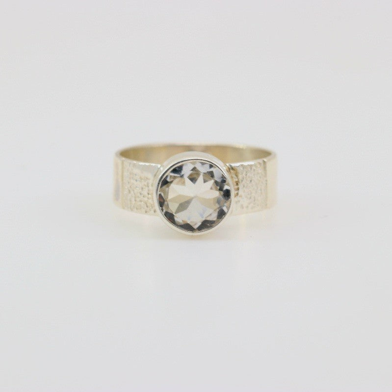 Anillo de Topacio Blanco