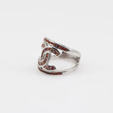 Anillo de Zafiro rojo y naranja