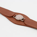 CONJUNTO PARA MASCOTAS DE COLLAR CUARZO ROSA, CORREA Y ESTUCHE PORTA BOLSAS – MEDIDA M