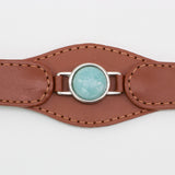 CONJUNTO PARA MASCOTAS DE COLLAR AMAZONITA, CORREA Y ESTUCHE PORTA BOLSAS – MEDIDA M