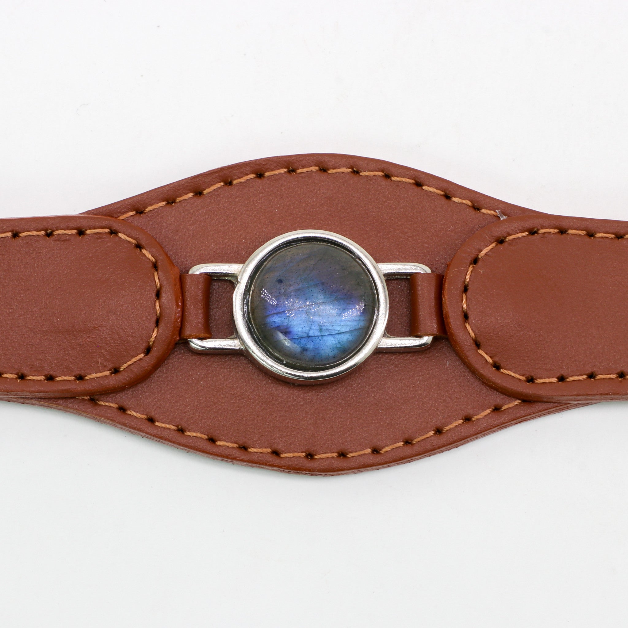 CONJUNTO PARA MASCOTAS DE COLLAR LABRADORITA, CORREA Y ESTUCHE PORTA BOLSAS – MEDIDA M