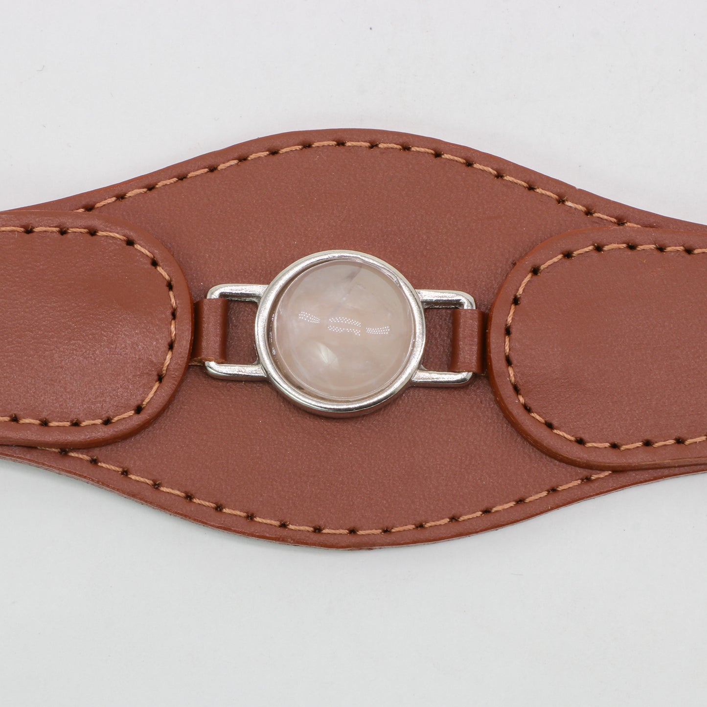 COLLAR CON CUARZO ROSA PARA MASCOTAS - MEDIDA L