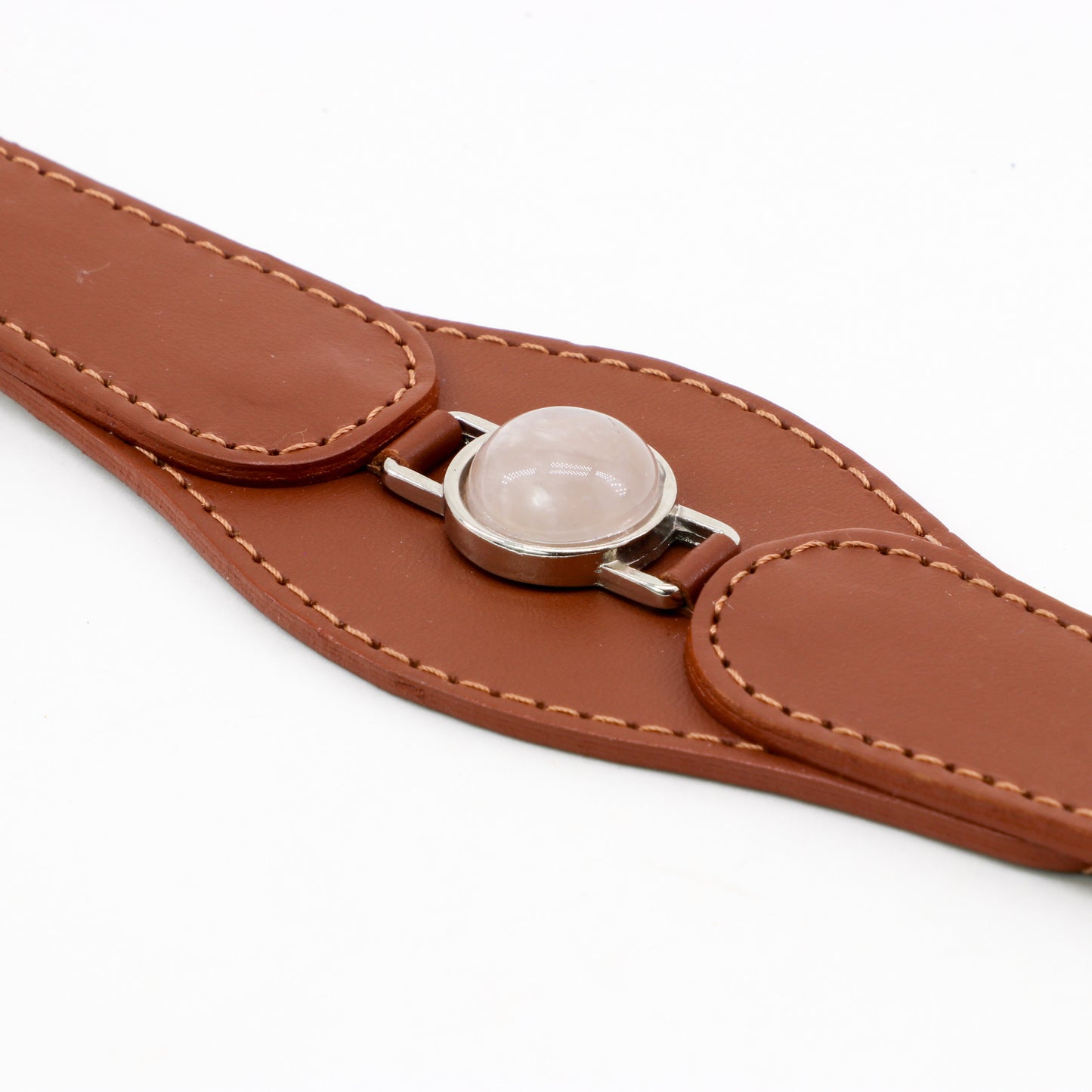 COLLAR CON CUARZO ROSA PARA MASCOTAS - MEDIDA L