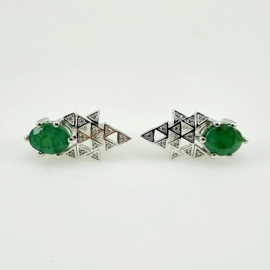 Aros de Esmeralda y cubic zirconia