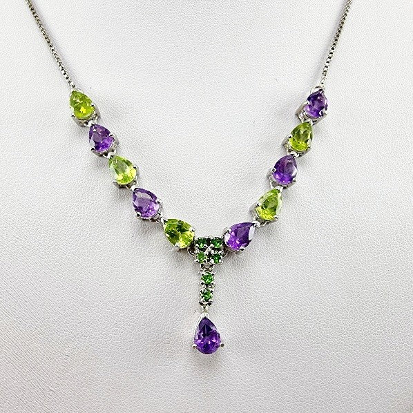 Gargantilla de Peridoto, Amatista y diópsidos