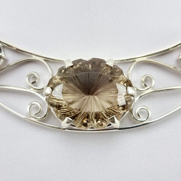 Gargantilla de Cuarzo Humado o Fumé