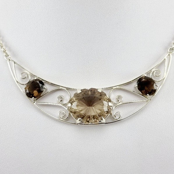 Gargantilla de Cuarzo Humado o Fumé