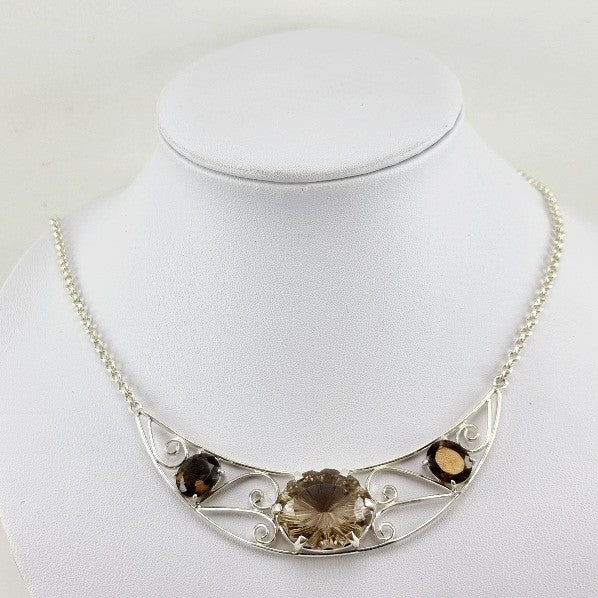 Gargantilla de Cuarzo Humado o Fumé