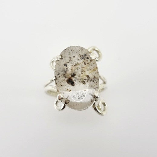 Anillo de Cuarzo Cristal con inclusiones