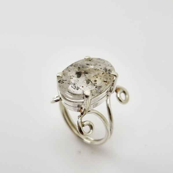 Anillo de Cuarzo Cristal con inclusiones