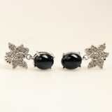 Aros de Zafiro estrella y cubic zirconia