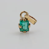 Dije de Esmeralda Facetada 5x4 mm en Oro 18k | Rocas & Cristales