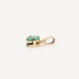 Dije de Esmeralda Facetada 5x4 mm en Oro 18k | Rocas & Cristales