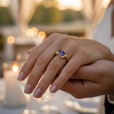 Anillo de Tanzanita en oro 18 k
