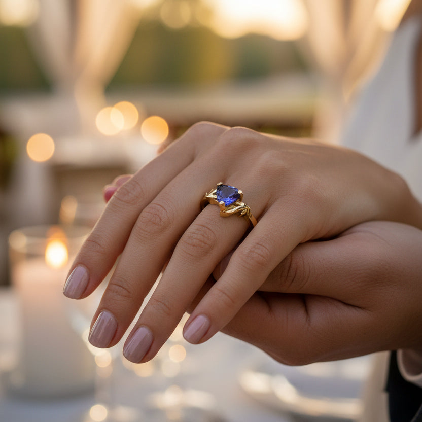 Anillo de Tanzanita en oro 18 k