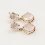 Aros de  Cuarzo Rosa en Plata 950 | Rocas & Cristales