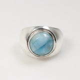 Anillo de Larimar en Plata 950 | Rocas & Cristales