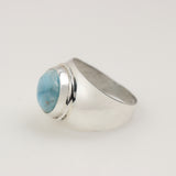 Anillo de Larimar en Plata 950 | Rocas & Cristales