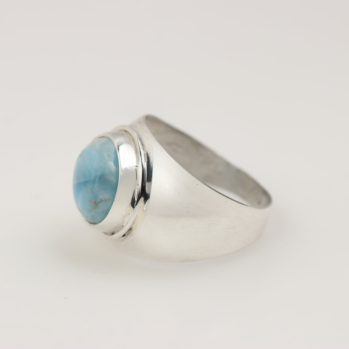 Anillo de Larimar en Plata 950 | Rocas & Cristales