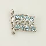 Pin Bandera Argentina en Topacio azul y blanco