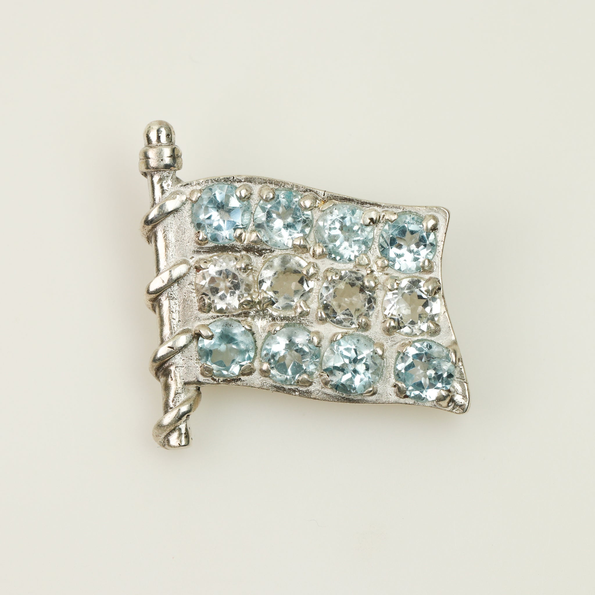 Pin Bandera Argentina en Topacio azul y blanco
