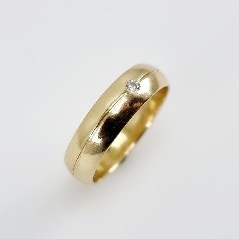 Alianza oro 18 con Diamante - Anillos