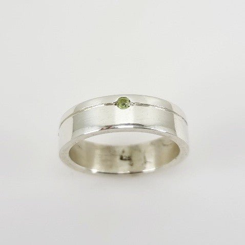 Anillo alianza de Turmalina Verde - Anillos
