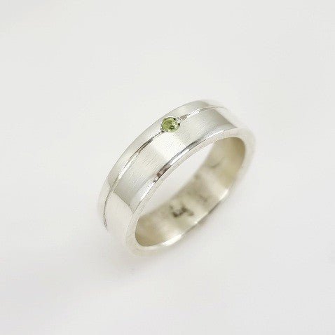 Anillo alianza de Turmalina Verde - Anillos