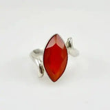 Anillo de Ágata Cornalina Facetada -