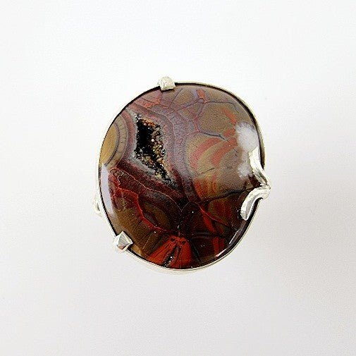 Anillo de Ágata Samyta con geoda de cuarzo - Anillos