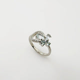 Anillo de Aguamarina y cubic zirconia - Anillos